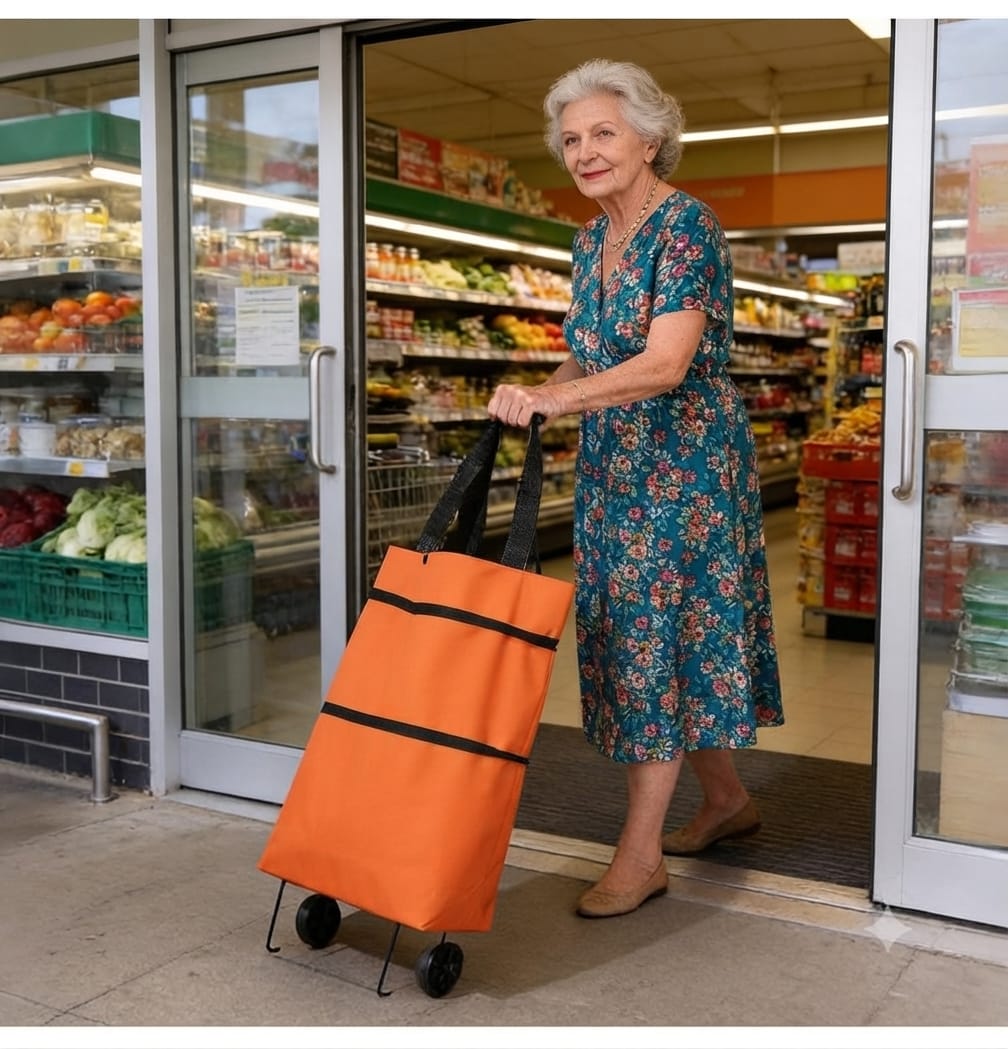 🛒 Le chariot pliable qui vous simplifie chaque déplacement.